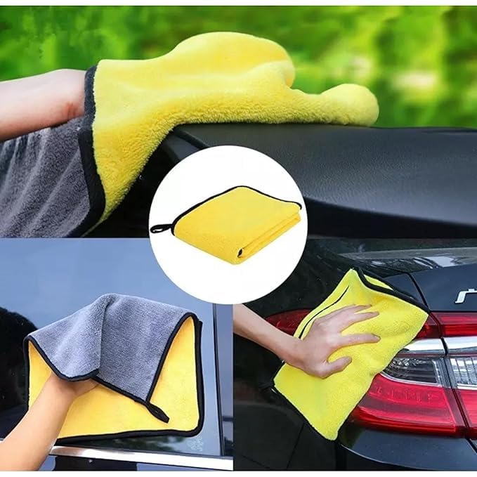 N Treck Heavy Microfiber Cloth for Car & Bike Cleaning – 500 GSM , (Multi-Color)