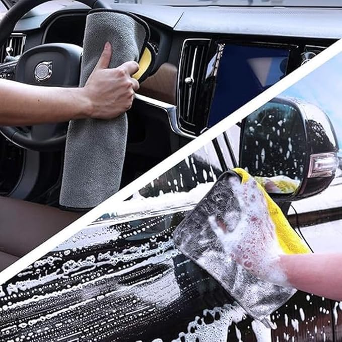 N Treck Heavy Microfiber Cloth for Car & Bike Cleaning – 500 GSM , (Multi-Color)