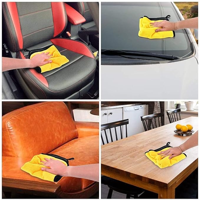 N Treck Heavy Microfiber Cloth for Car & Bike Cleaning – 500 GSM , (Multi-Color)