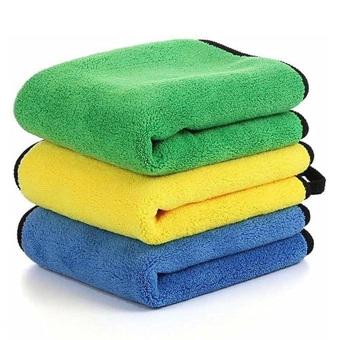 N Treck Heavy Microfiber Cloth for Car & Bike Cleaning – 500 GSM , (Multi-Color)