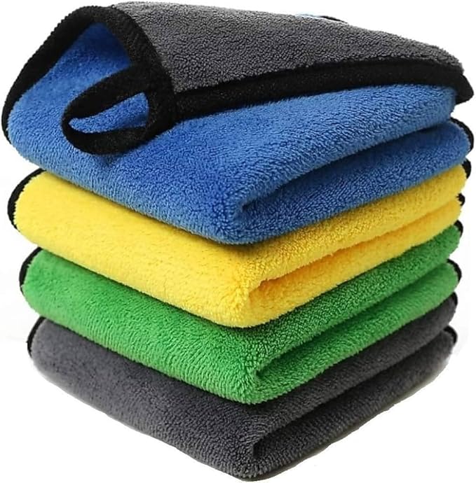N Treck Heavy Microfiber Cloth for Car & Bike Cleaning – 500 GSM , (Multi-Color)