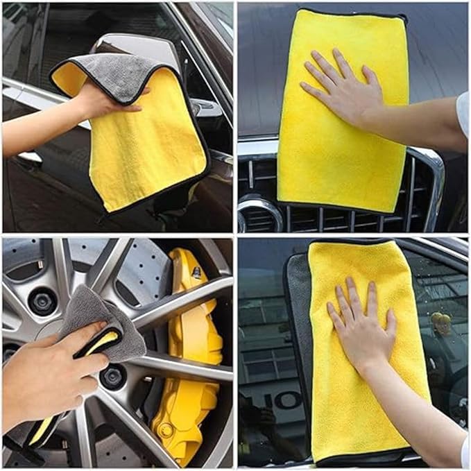 N Treck Heavy Microfiber Cloth for Car & Bike Cleaning – 500 GSM , (Multi-Color)