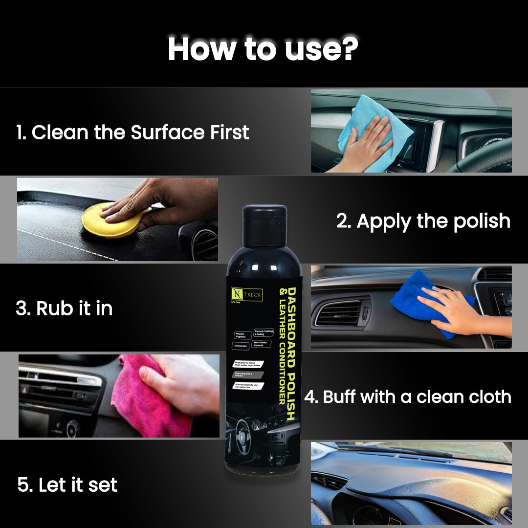 NTreck Car Dashboard Polish & Leather Conditioner