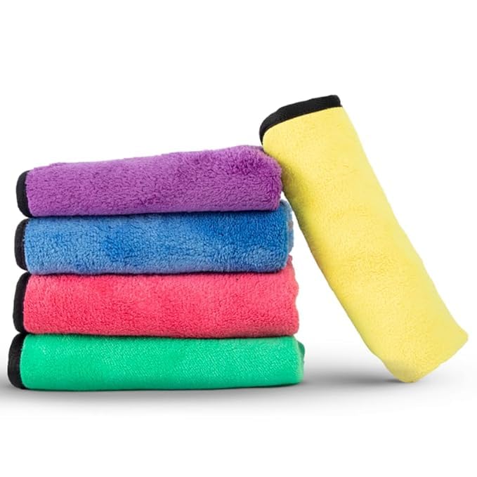 N Treck Heavy Microfiber Cloth for Car &amp; Bike Cleaning – 500 GSM , (Multi-Color)