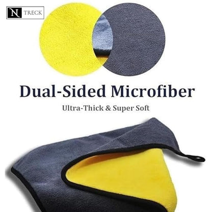 N Treck Heavy Microfiber Cloth for Car &amp; Bike Cleaning – 500 GSM , (Multi-Color)
