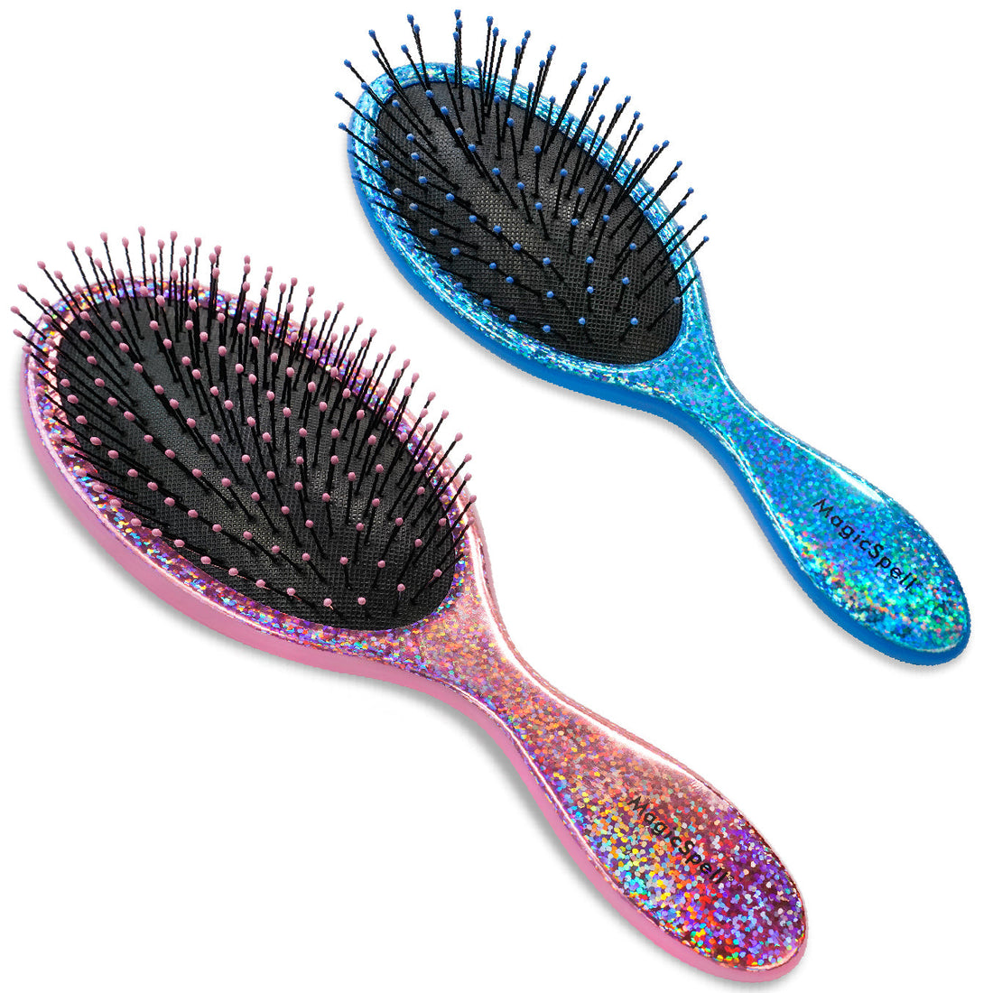 MagicSpell Pro 2 Piece Brush-Set for All Hair Types (Shiny Pink &amp; Blue)